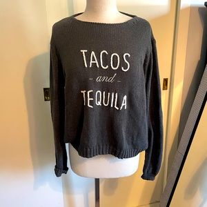 Wooden Ships: Tacos and Tequila grey sweater